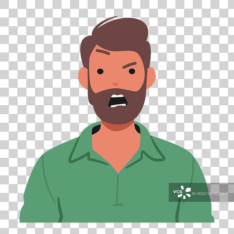 愤怒的男人发出雷鸣般的吼叫图片素材