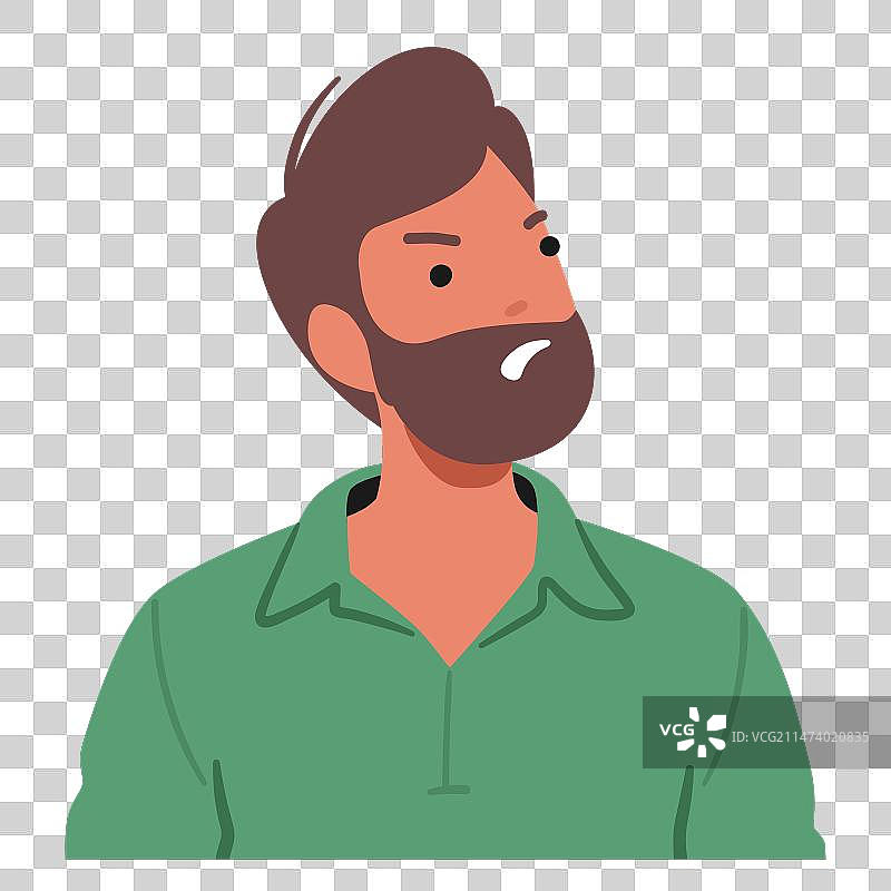 愤怒的男性角色，怒目圆睁图片素材