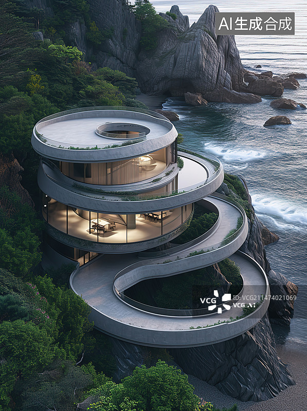 【AI数字艺术】航拍视角下的海岛图片素材