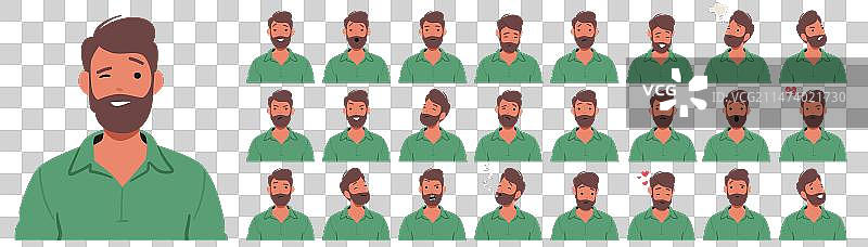 男人面部表情，男性角色容光焕发图片素材