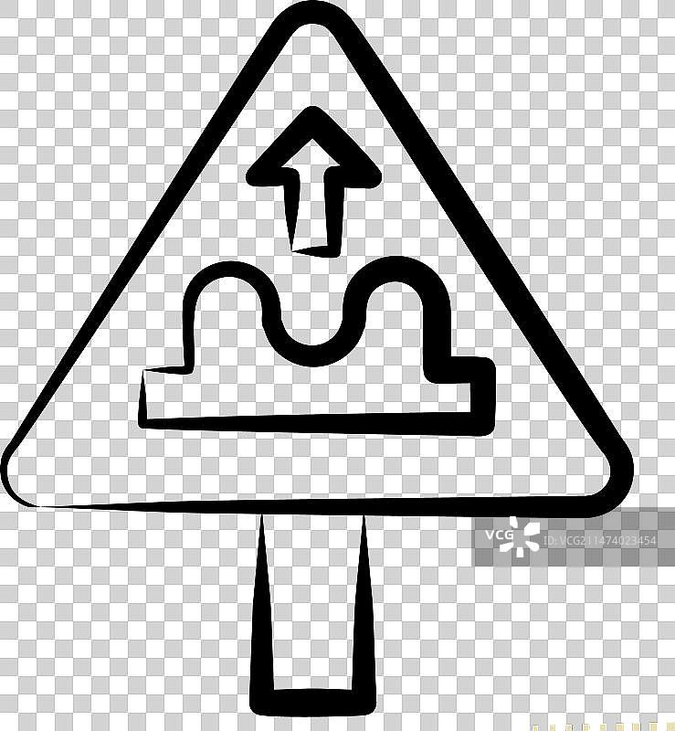 与道路标志相关的不平道路图标图片素材