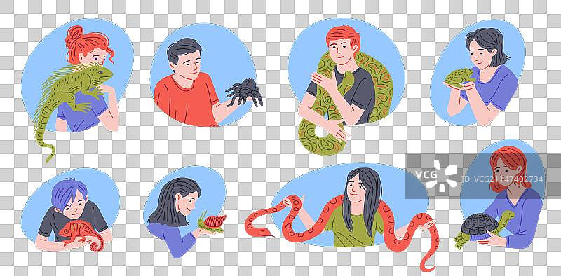 异国情调的宠物：爬行动物与主人，青蛙图片素材