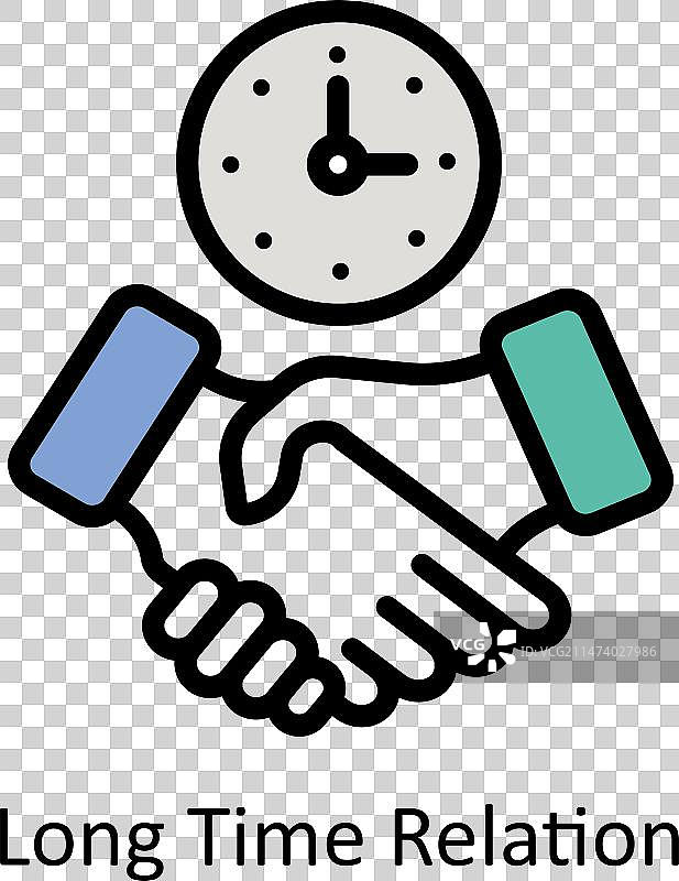 长期关系填充轮廓图标d图片素材