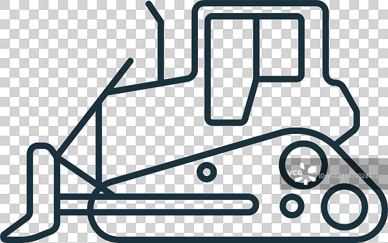 推土机轮廓单色图标图片素材