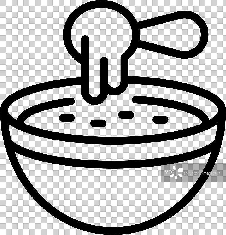 面糊碗图标轮廓图片素材