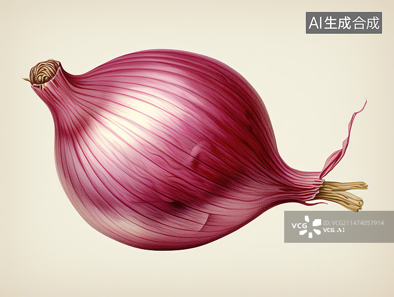 【AI数字艺术】白色背景下洋葱的特写镜头图片素材