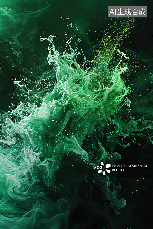 【AI数字艺术】黑色背景下的水特写镜头图片素材