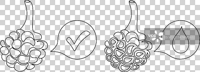 肺泡液体单线图片素材