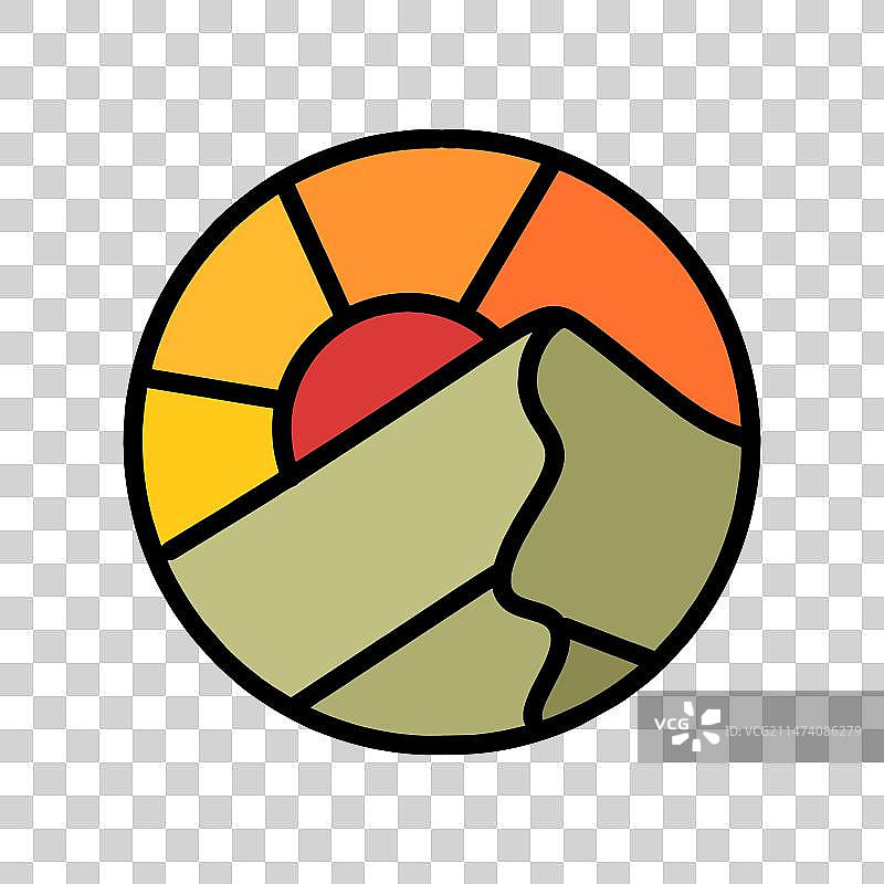 彩色太阳山logo设计标志图片素材