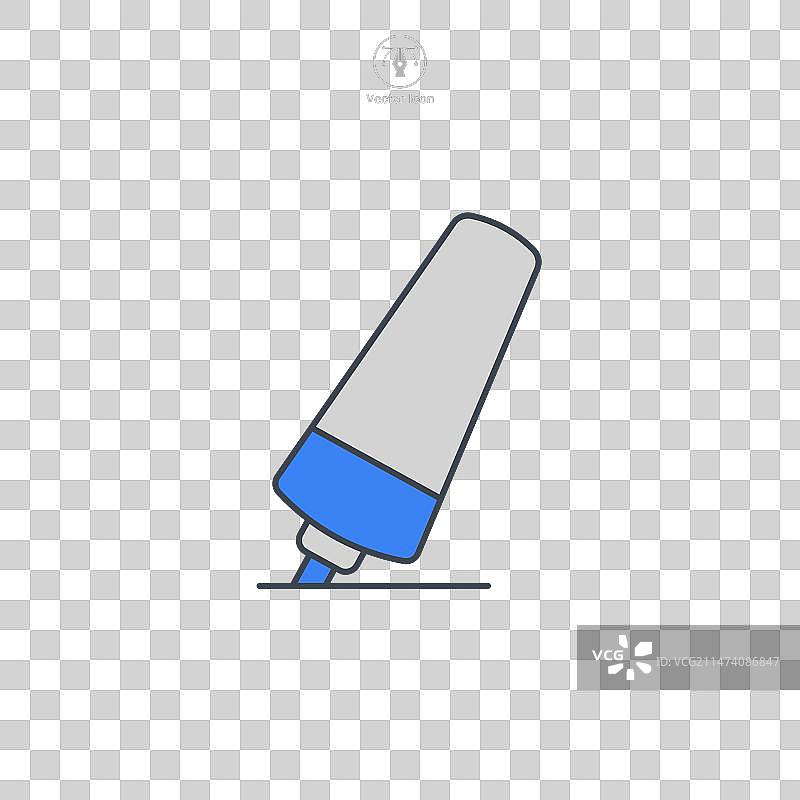 白色背景上的高光笔图标符号图片素材