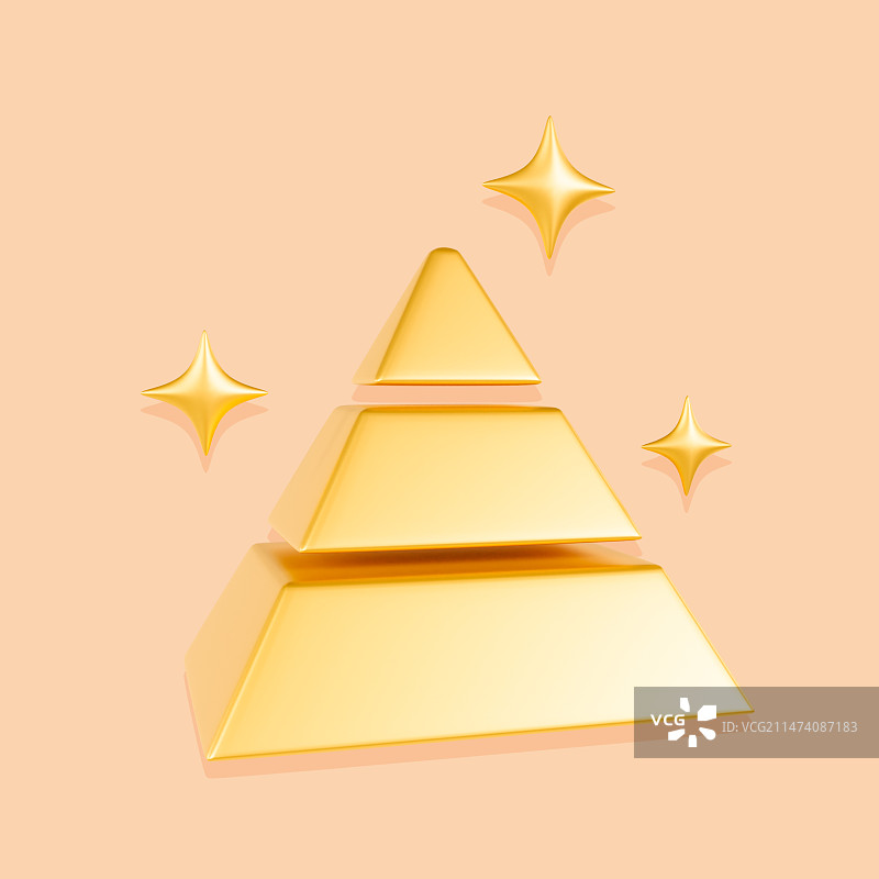 3D渲染的黄金金山金融理财元素插画图片素材