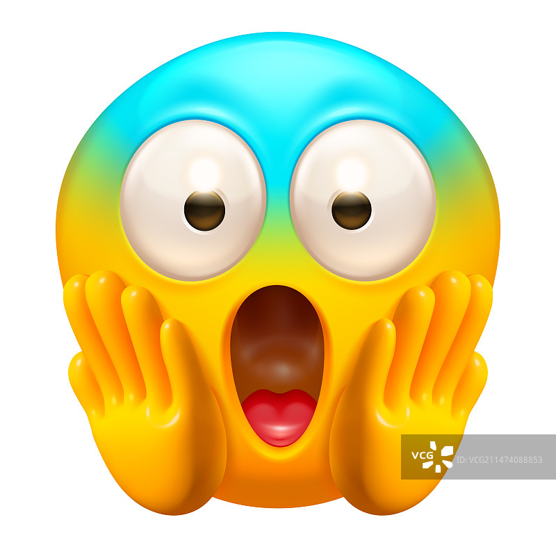 恐惧尖叫表情符号图片素材