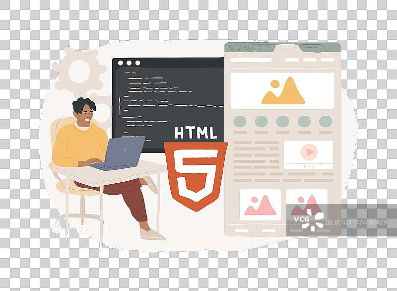 HTML5网站开发隔离概念图片素材