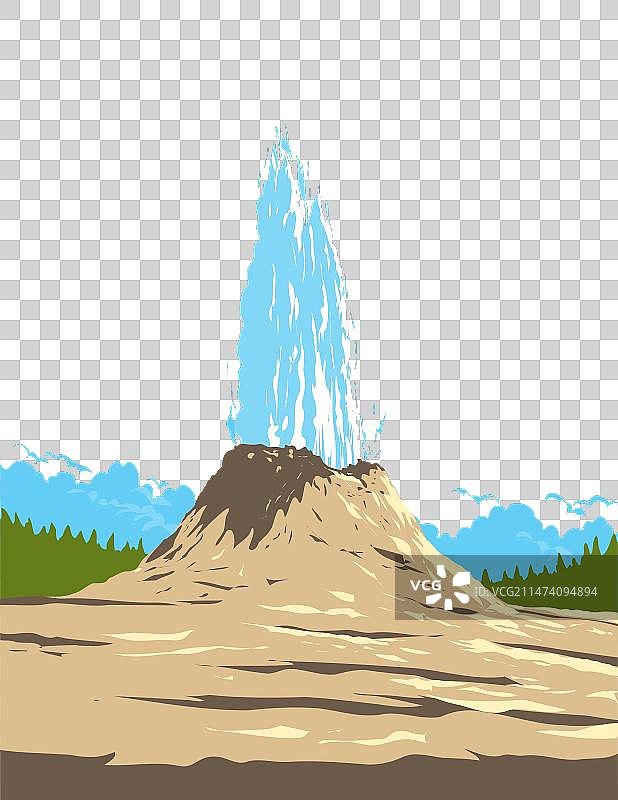 城堡喷泉上间歇泉盆地图片素材