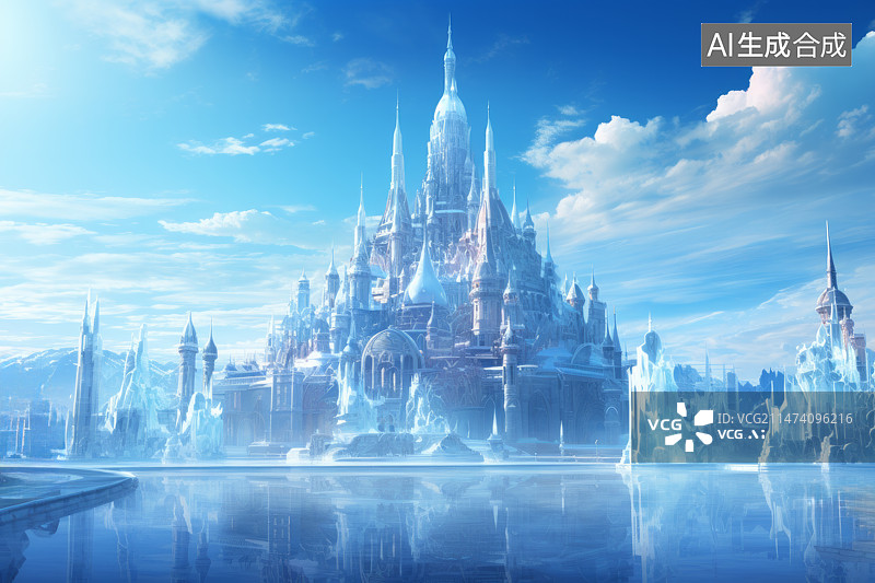 【AI数字艺术】冰雪大世界城堡图片素材