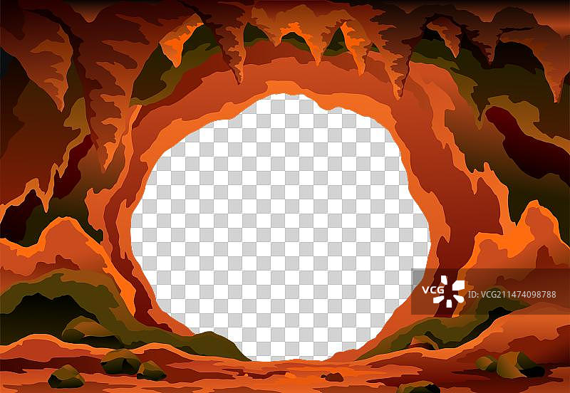 空旷的石洞景观入口图片素材