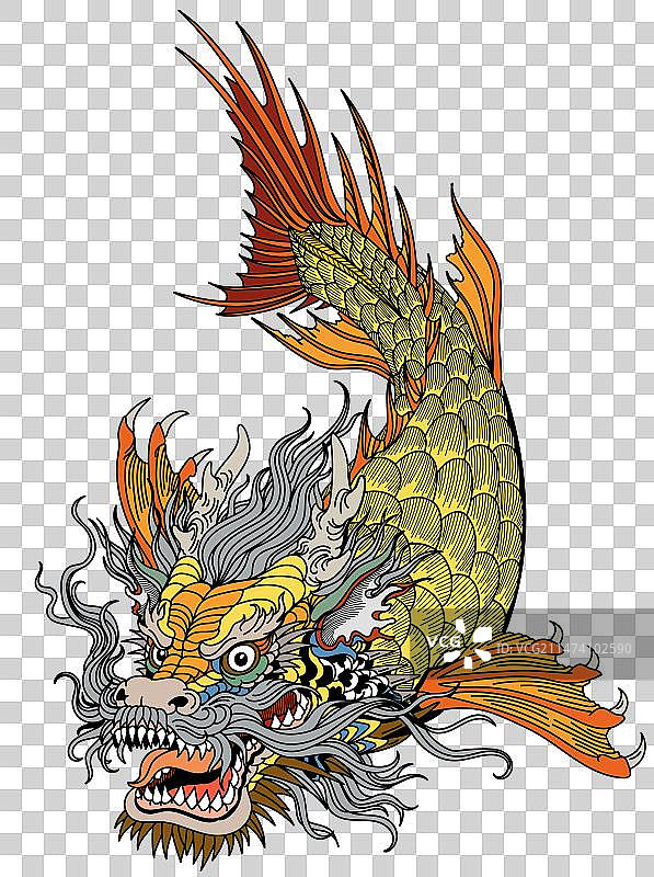 龙头鲤鱼神话生物图片素材