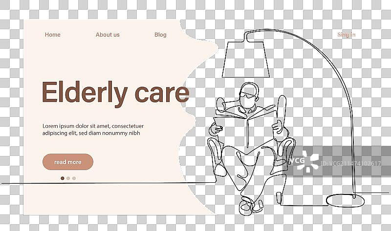 老年人项目着陆页模板图片素材