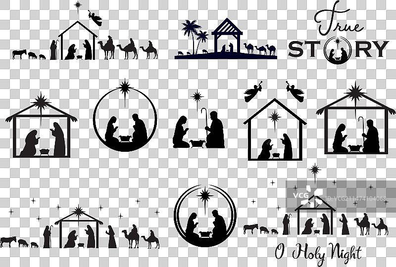 圣诞节耶稣诞生场景图片素材