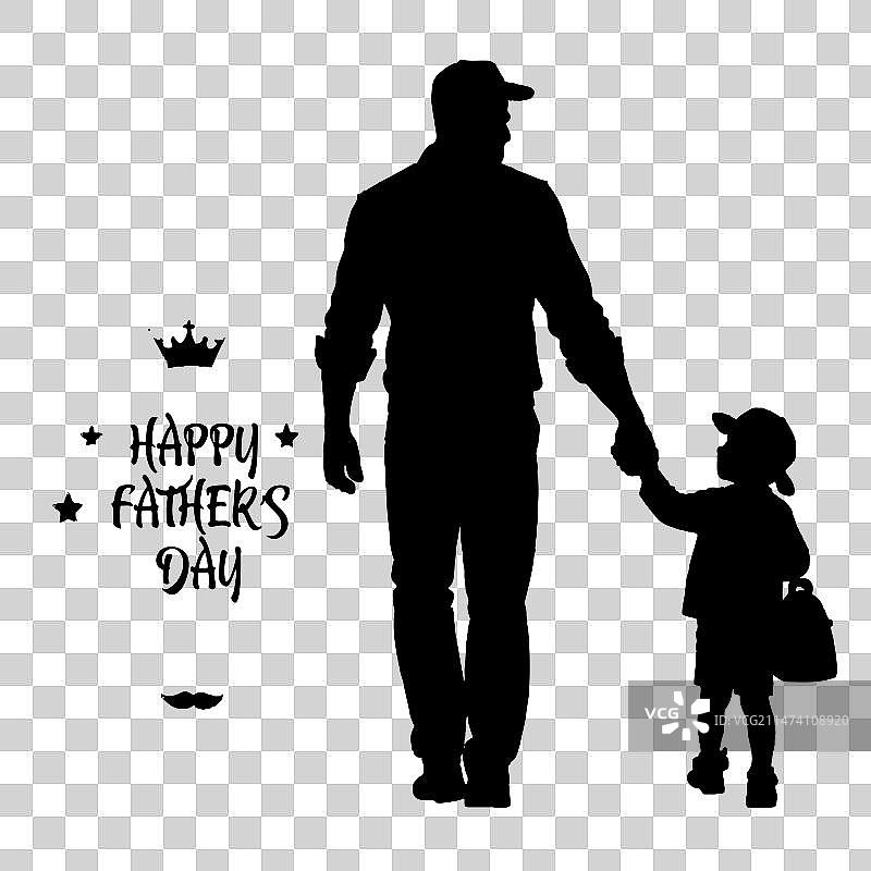 父亲节T恤海报轮廓草图图片素材