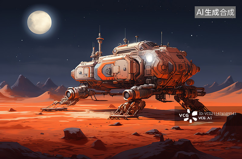 【AI数字艺术】太空中的巨大的火山口图片素材