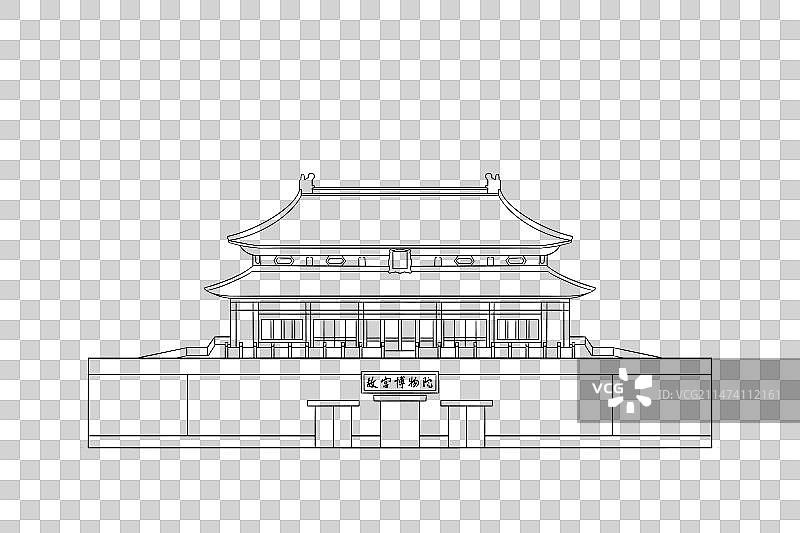 北京故宫博物院线稿图片素材
