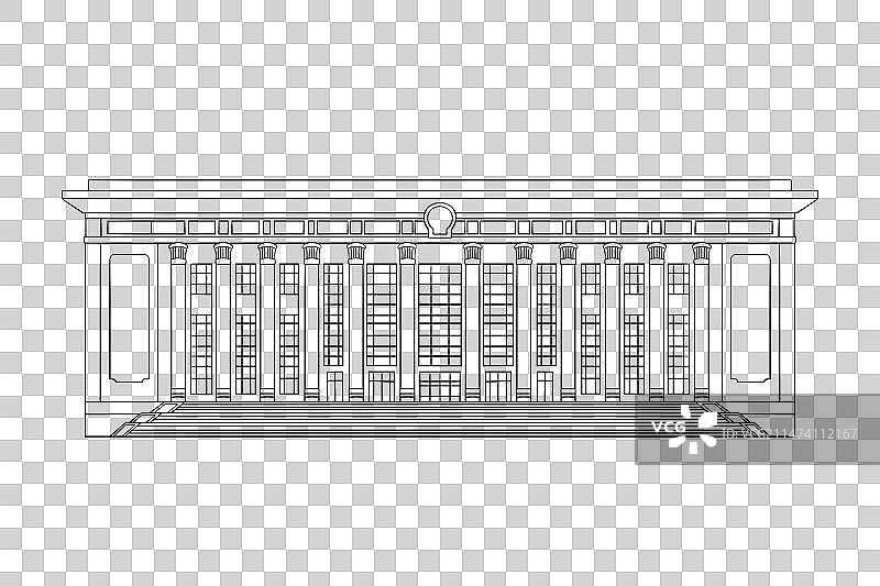 北京人民大会堂线稿图片素材