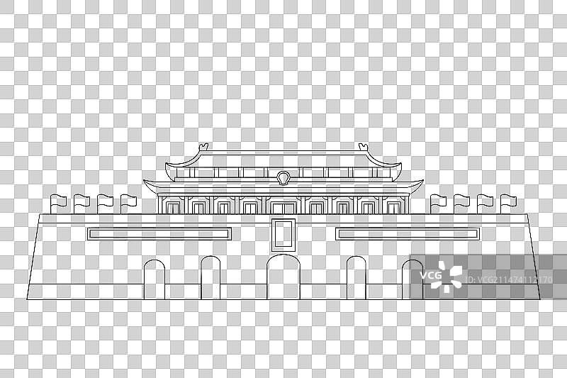 北京天安门线稿图片素材