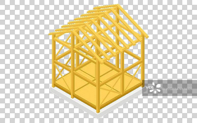 钢结构建筑2.5D示意图片素材