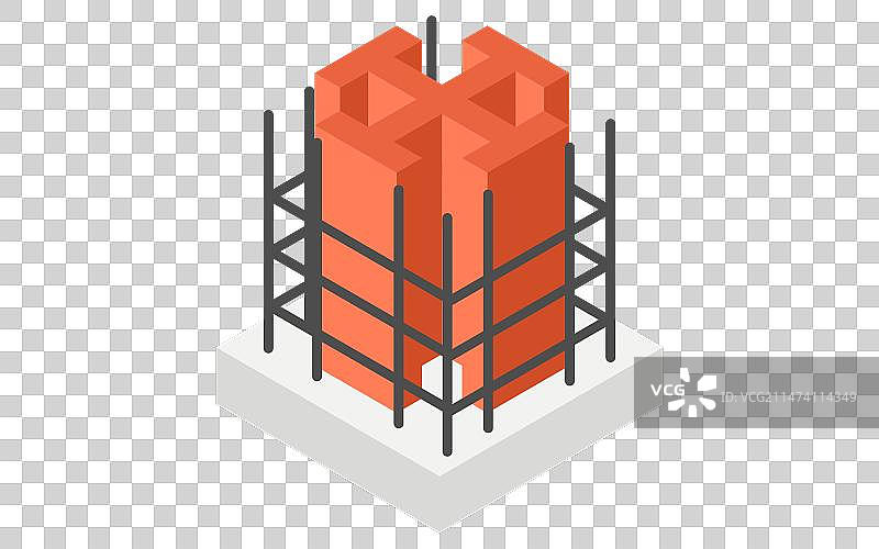 钢筋结构2.5D图图片素材