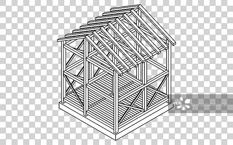 钢结构建筑2.5D示意图片素材