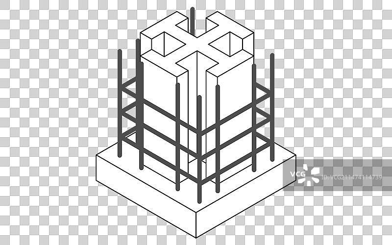 钢筋结构2.5D图图片素材
