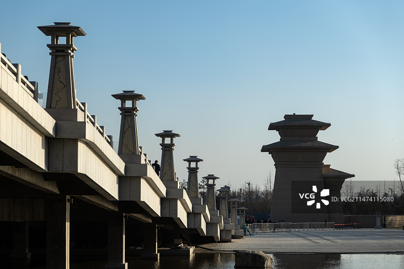 陕西历史博物馆秦汉馆外部秦汉风格仿古建筑图片素材