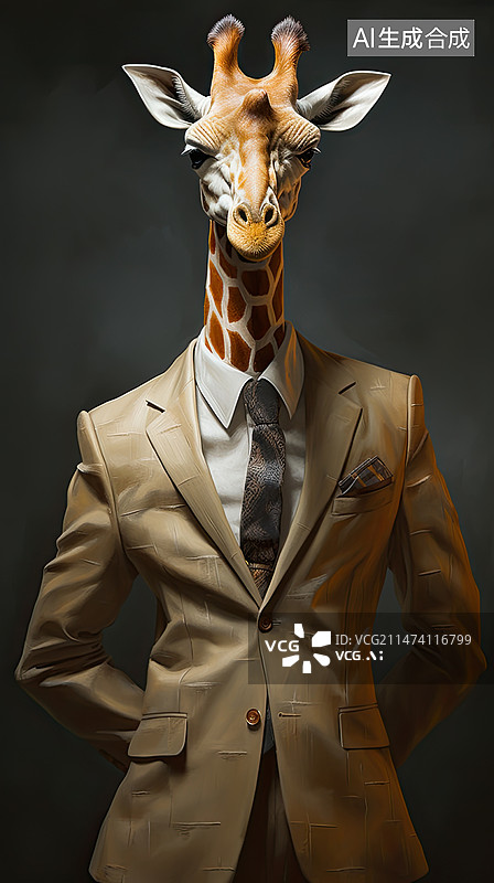 【AI数字艺术】长颈鹿先生图片素材