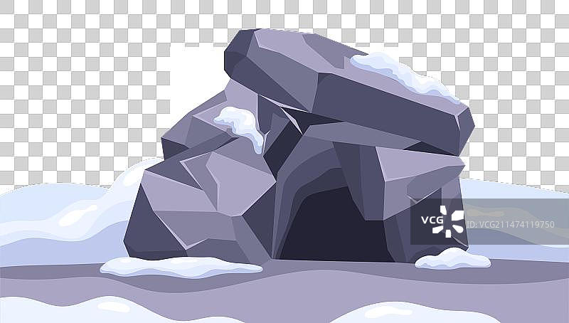 冰雪卡通冰冻洞穴图片素材