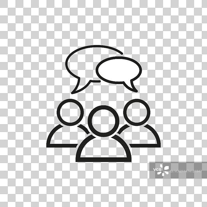 人们在交谈线条图标，人群符号图片素材