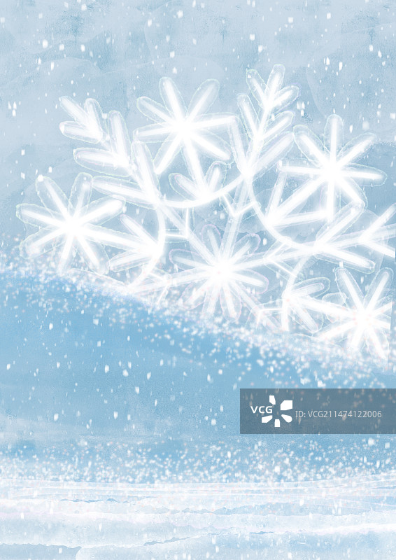 冬日雪花背景插画图片素材