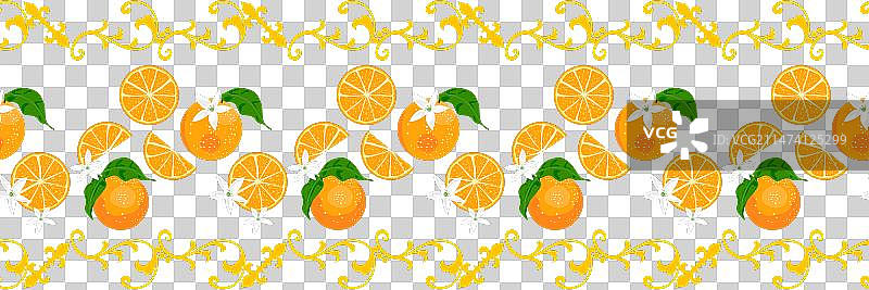 橙子水果无缝图案设计背景图片素材