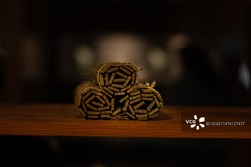 甘肃简牍博物馆的古代简牍书卷图片素材