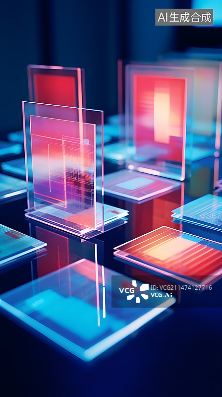 【AI数字艺术】桌子上的亚克力相框图片素材