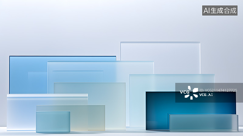 【AI数字艺术】桌子上的亚克力相框图片素材