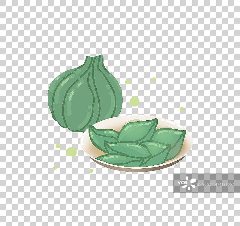 国风腊八节盘子里的腊八蒜手绘插画图片素材