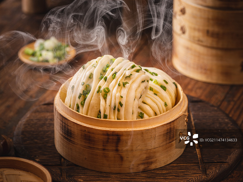 复古中国风传统美食四川成都特色小吃 花卷 香葱花卷 馒头 家常 面食 葱香肉花卷 馍馍 多肉花卷 大图片素材