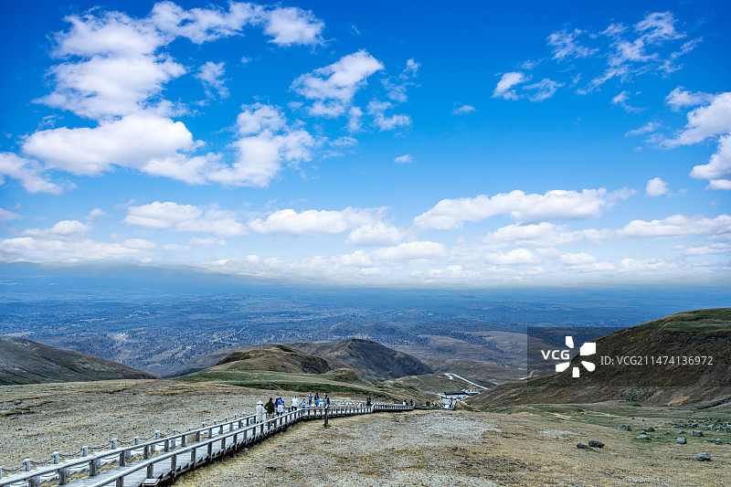 吉林省延边朝鲜族自治州抚松县长白山西景区1442个台阶栈道图片素材