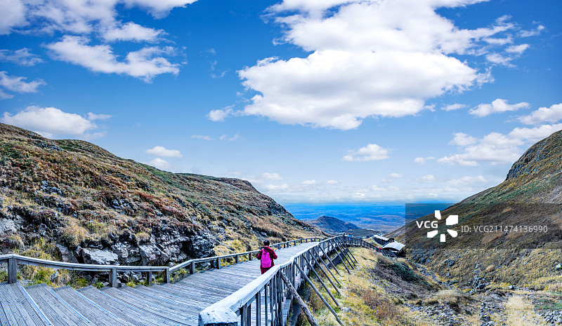吉林省延边朝鲜族自治州抚松县长白山西景区1442个台阶栈道图片素材
