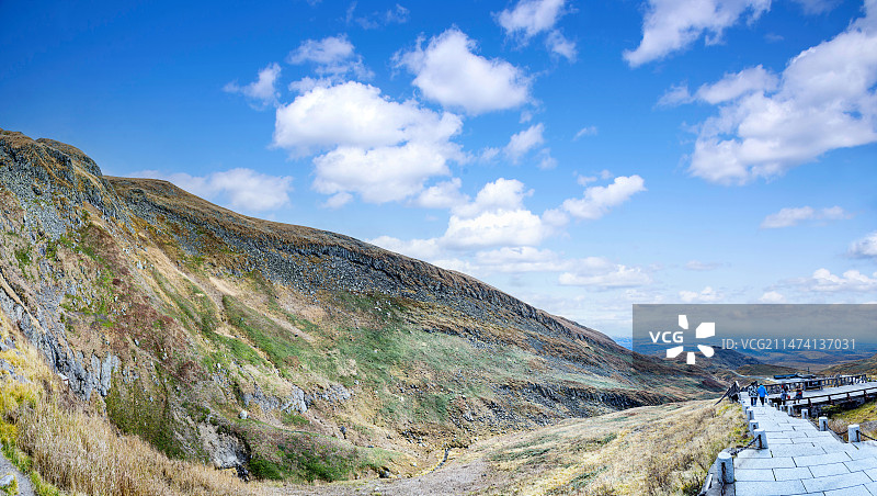 吉林省延边朝鲜族自治州抚松县长白山西景区1442个台阶栈道图片素材