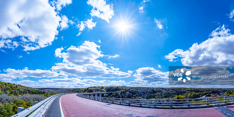 吉林省延边朝鲜族自治州抚松县环山线G331彩林公路二道白河大桥图片素材