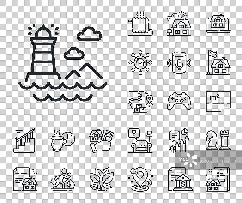 灯塔线图标烽火台标志图片素材