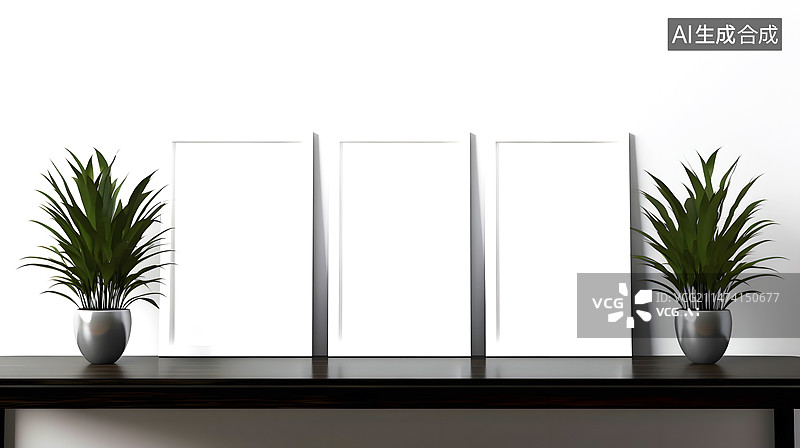 【AI数字艺术】AIGC:室内海报相框，室内设计 ，材质 背景插图图片素材