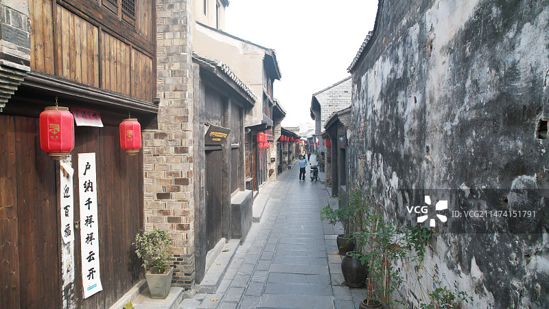 航拍合肥巢湖柘皋老街图片素材
